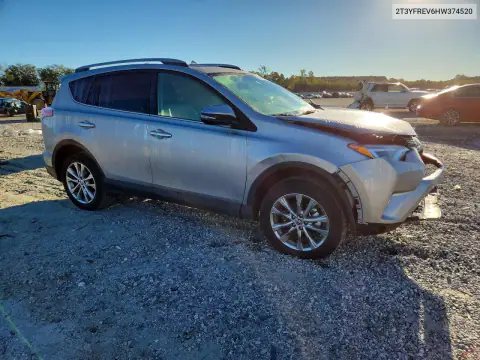 2T3YFREV6HW374520 — 2017 Toyota RAV4, ПЕРЕДНЯЯ ЧАСТЬ, фото до ремонта