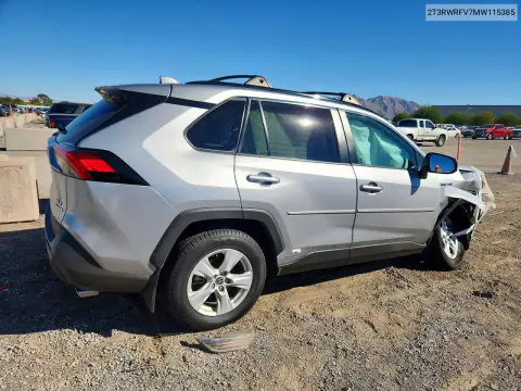 2T3RWRFV7MW115385 — 2021 Toyota RAV4, фото 3 з Copart, Передня частина