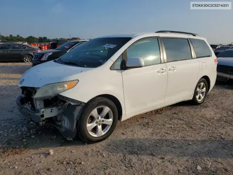 5TDKK3DC2CS216331 — 2012 Toyota Sienna, Передняя часть, фото до ремонта