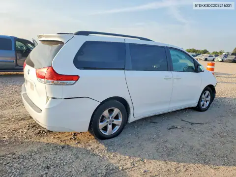 5TDKK3DC2CS216331 — 2012 Toyota Sienna, фото 3 с аукциона Copart 22.10.2026, Передняя часть