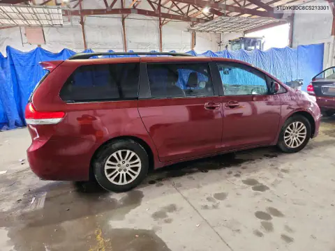 5TDYK3DC8CS213301 — 2012 Toyota Sienna, zdjęcie 3 z Copart, Normalne zużycie