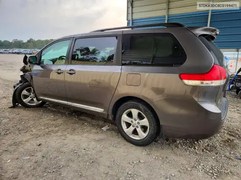 2012 Toyota Sienna Le VIN 5TDKK3DC8CS199471 фото 2