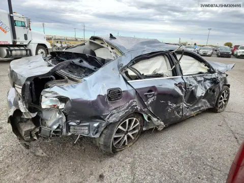 3VWDB7AJ5HM309495 — 2017 Volkswagen Jetta, photo 3 from Copart 23.10.2026, All-over damage