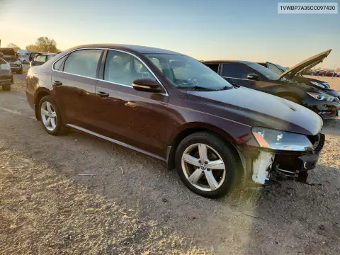 1VWBP7A35CC097430 — 2012 Volkswagen Passat, photo 4 from Copart, Front end