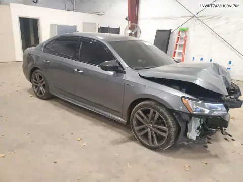 1VWDT7A33HC061702 — 2017 Volkswagen Passat, photo 4 from Copart, Front end