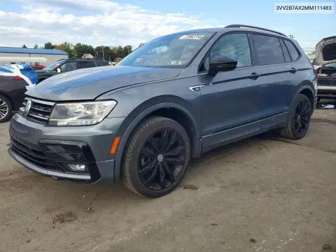 3VV2B7AX2MM111483 — 2021 Volkswagen Tiguan, Передня частина, фото до ремонту