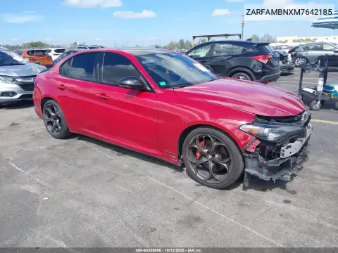 2021 Alfa Romeo Giulia Ti Sport Rwd VIN ZARFAMBNXM7642185 фото 1
