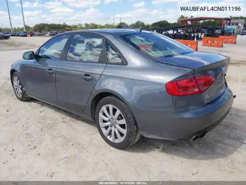 WAUBFAFL4CN011196 — 2012 Audi A4, photo 4 from IAAI, Right rear