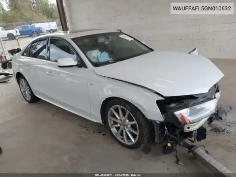 WAUFFAFL5GN010632 — 2016 Audi A4, Передняя часть, фото до ремонта