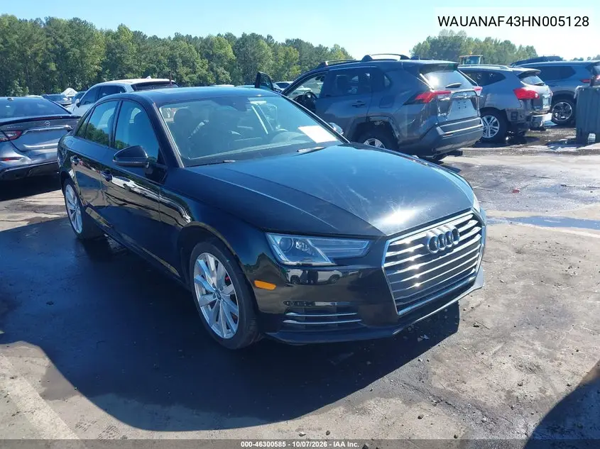 2017 Audi A4 2.0T Premium VIN WAUANAF43HN005128 фото 2