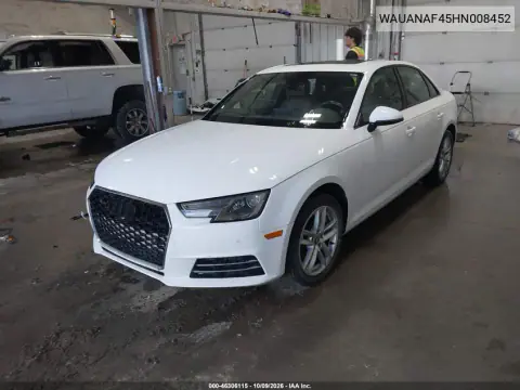 2017 Audi A4 2.0T Premium VIN WAUANAF45HN008452 фото 2