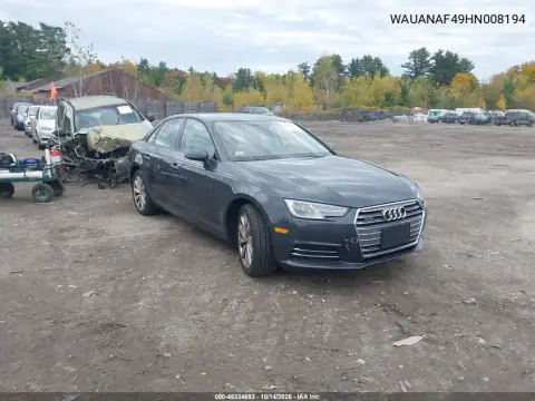 WAUANAF49HN008194 — 2017 Audi A4, Nie podano, zdjęć przed naprawą