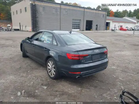 WAUANAF49HN008194 — 2017 Audi A4, zdjęcie 4 z IAAI, Nie podano