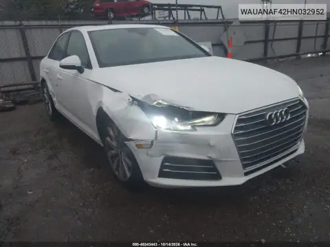 WAUANAF42HN032952 — 2017 Audi A4, Передняя часть, фото до ремонта