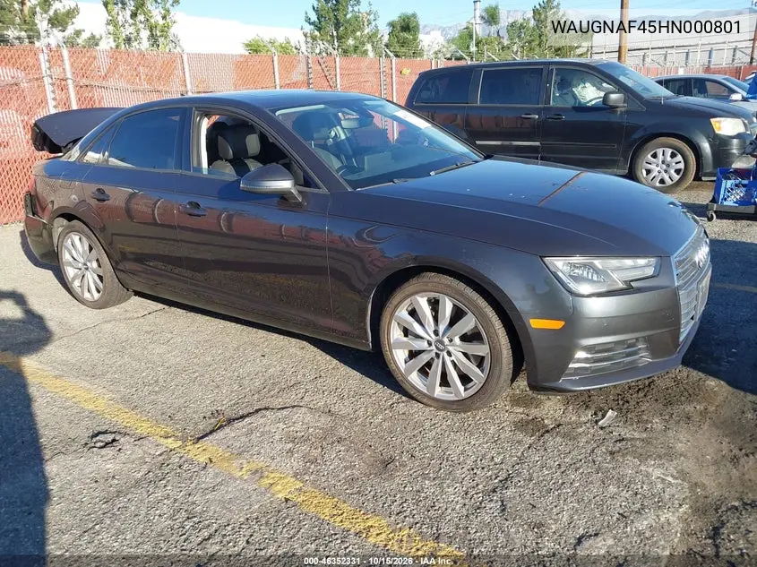WAUGNAF45HN000801 — 2017 Audi A4, photo 2 from IAAI, Normal wear