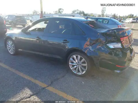 WAUGNAF45HN000801 — 2017 Audi A4, photo 4 from IAAI, Normal wear
