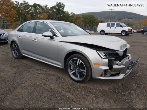 WAUENAF41HN034225 — 2017 Audi A4, Передняя часть, фото до ремонта
