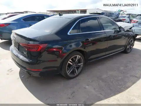 WAULMAF41JA092911 — 2018 Audi A4, ფოტო 4, IAAI, წინა ნაწილი