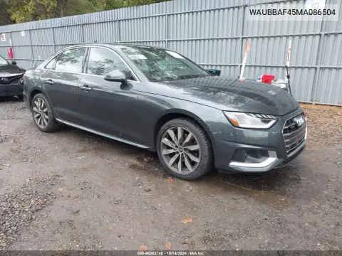 WAUBBAF45MA086504 — 2021 Audi A4, წინა მარცხენა ნაწილი, ფოტოები შეკეთებამდე