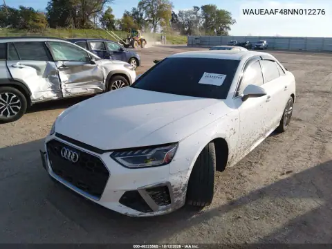 WAUEAAF48NN012276 — 2022 Audi A4, foto 2 de IAAI, Inundación