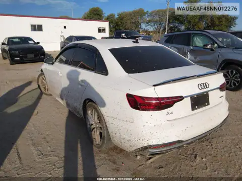 WAUEAAF48NN012276 — 2022 Audi A4, foto 3 de IAAI, Inundación