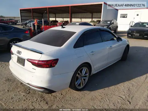 WAUEAAF48NN012276 — 2022 Audi A4, foto 4 de IAAI, Inundación