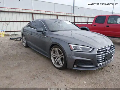 WAUTNAF53KA063417 — 2019 Audi A5, უკანა ნაწილი, ფოტოები შეკეთებამდე