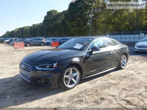 WAUTNAF58KA006937 — 2019 Audi A5, ფოტო 3, IAAI, წინა მარცხენა ნაწილი