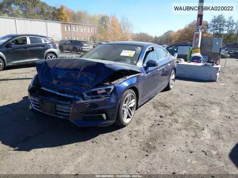 WAUBNCF58KA020022 — 2019 Audi A5, photo 2 from IAAI, Front end