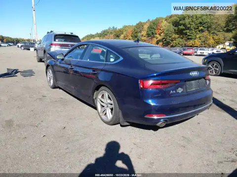 WAUBNCF58KA020022 — 2019 Audi A5, photo 3 from IAAI, Front end