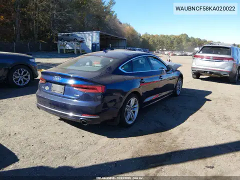 WAUBNCF58KA020022 — 2019 Audi A5, photo 4 from IAAI, Front end