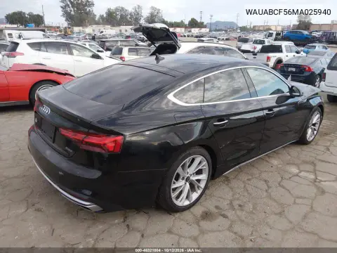 2021 Audi A5 Sportback Premium 40 Tfsi Quattro S Tronic VIN WAUABCF56MA025940 фото 5