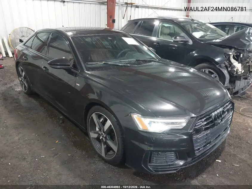 WAUL2AF24MN086781 — 2021 Audi A6, photo 2 from IAAI, Rear end