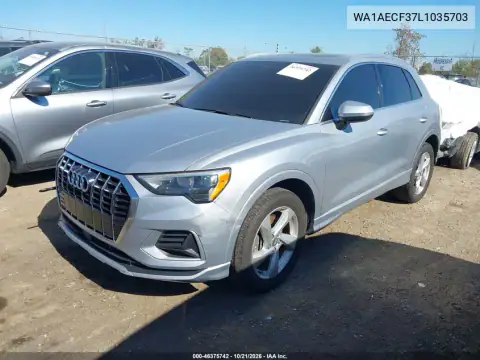WA1AECF37L1035703 — 2020 Audi Q3, photo 3 from IAAI, Front end