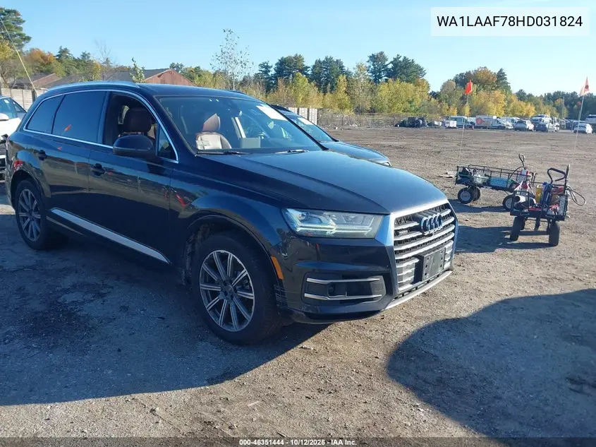 2017 Audi Q7 3.0T Premium VIN WA1LAAF78HD031824 фото 2