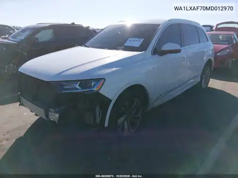 WA1LXAF70MD012970 — 2021 Audi Q7, photo 3 from IAAI, Front end