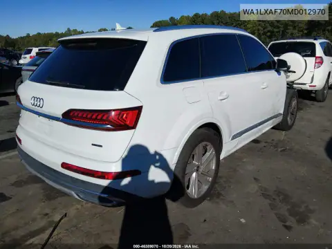 WA1LXAF70MD012970 — 2021 Audi Q7, photo 5 from IAAI, Front end