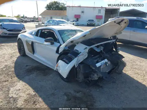 WUAKBAFX8J7902503 — 2018 Audi R8, წინა ნაწილი, ფოტოები შეკეთებამდე