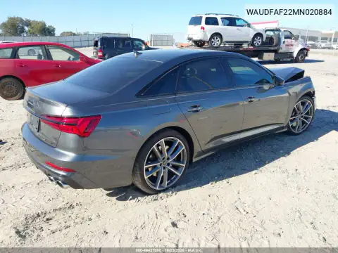 WAUDFAF22MN020884 — 2021 Audi S6, photo 4 from IAAI, Front end
