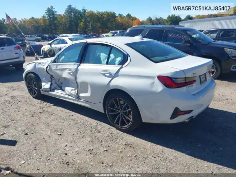 WBA5R7C51KAJ85407 — 2019 BMW 3ER, ფოტო 3, IAAI, მარცხენა მხარე
