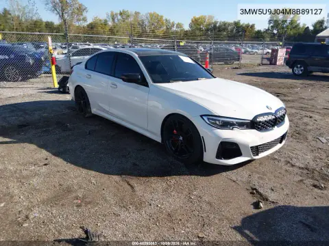 3MW5U9J04M8B89127 — 2021 BMW 3ER, Левый бок, фото до ремонта