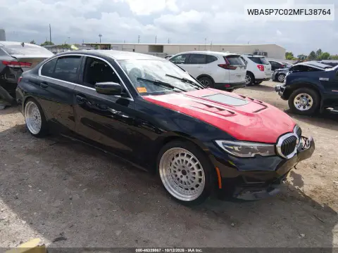 2021 BMW 330E VIN WBA5P7C02MFL38764 фото 1