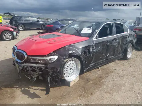 2021 BMW 330E VIN WBA5P7C02MFL38764 фото 2