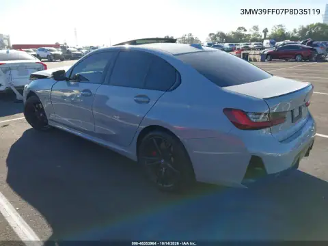 3MW39FF07P8D35119 — 2023 BMW 3ER, фото 3 с аукциона IAAI, ПЕРЕДНЯЯ ЧАСТЬ