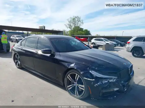 WBA7F0C36HGM21837 — 2017 BMW 7ER, Front end, before-repair photos