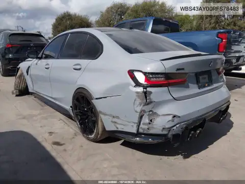 WBS43AY00RFS78483 — 2024 BMW M3, foto 3 de IAAI, Parte delantera y trasera
