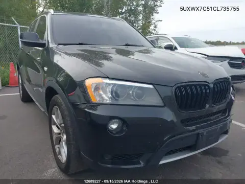 5UXWX7C51CL735755 — 2012 BMW X3, Передняя часть слева, фото до ремонта