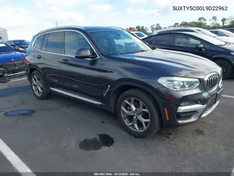 5UXTY5C00L9D22962 — 2020 BMW X3, Parte trasera, fotos antes de reparar