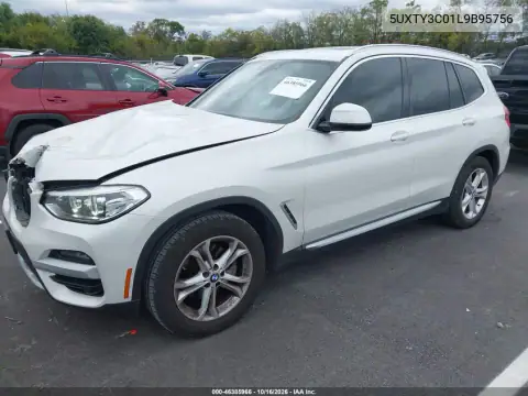 5UXTY3C01L9B95756 — 2020 BMW X3, photo 2 from IAAI, Front end