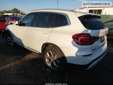 2021 BMW X3 xDrive30I VIN 5UXTY5C08M9F24076 фото 3